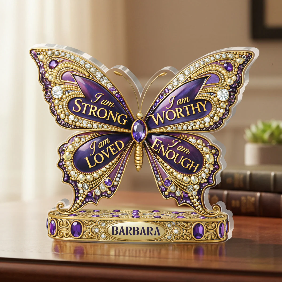 I Am Strong - Personalized Custom Shaped Acrylic Plaque - Gift For Her