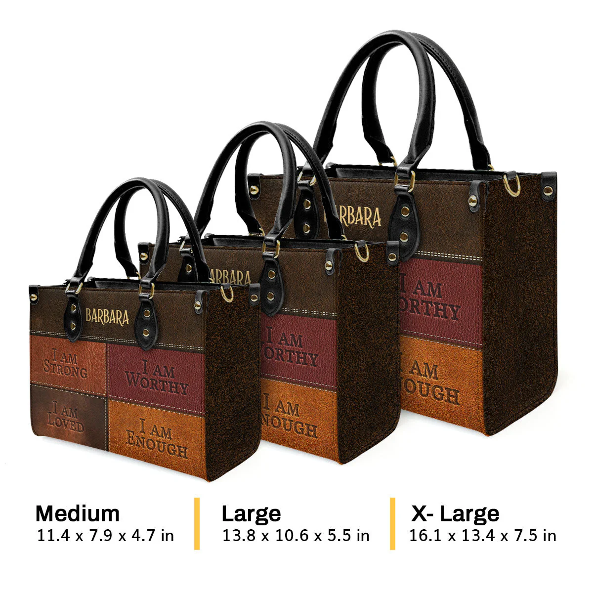 I Am Strong - Thoughtful Gift For Christians - Personalized Leather Handbag With Handle - AT4080912 - Image 2