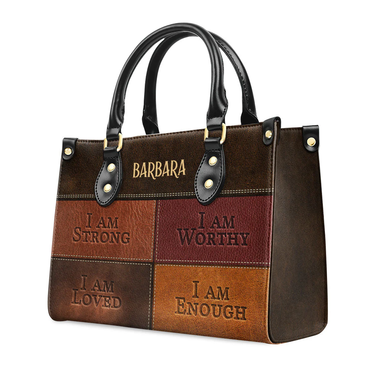 I Am Strong - Thoughtful Gift For Christians - Personalized Leather Handbag With Handle - AT4080912 - Image 3