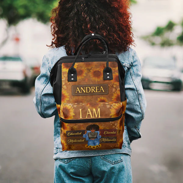 I Am Sunflower Affirmation - Personalized Duckbilled Backpack - Gift For Black Women | GR03 HD95 - Image 3