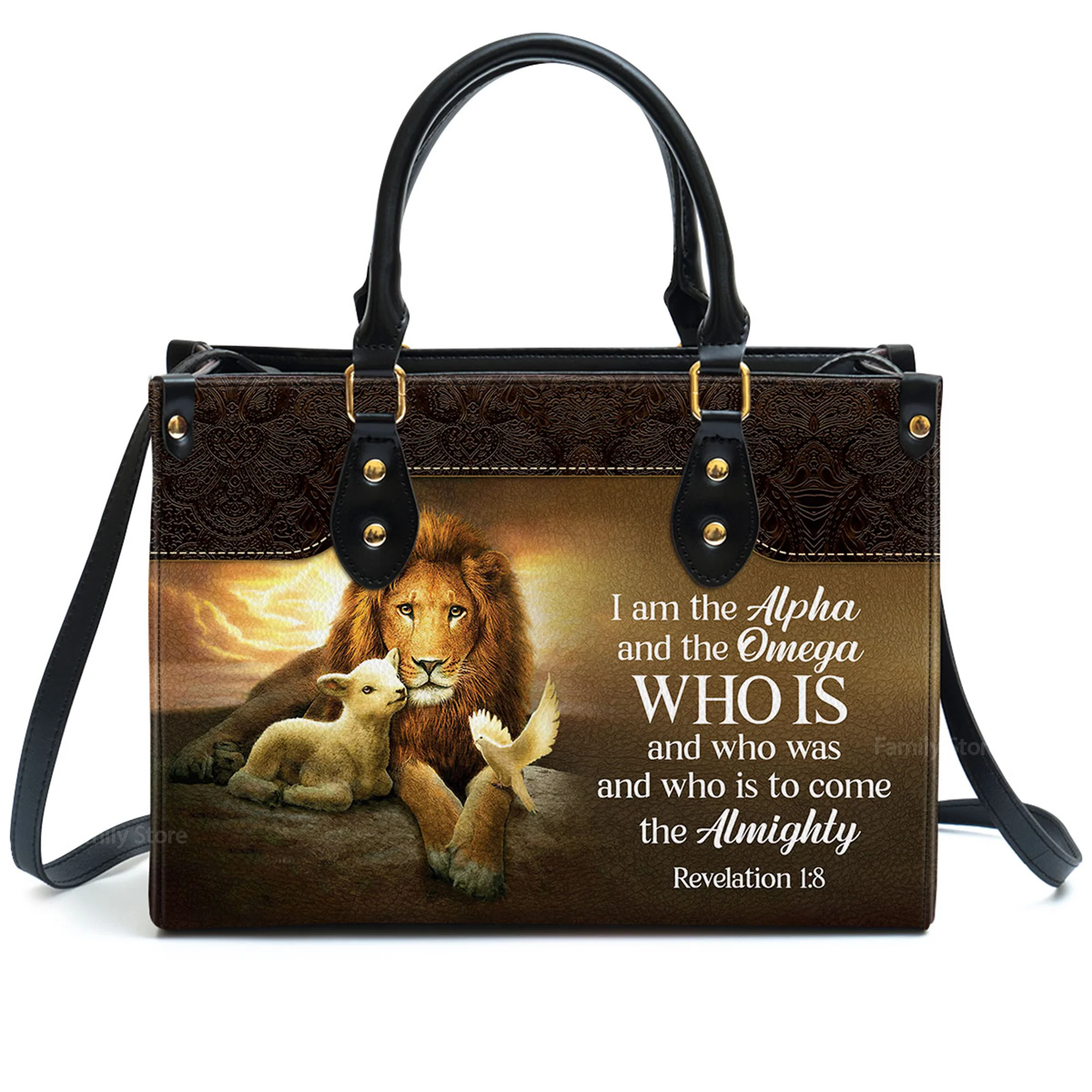 I Am The Alpha And The Omega - Awesome Personalized Leather Handbag - AT4080816 - Image 2