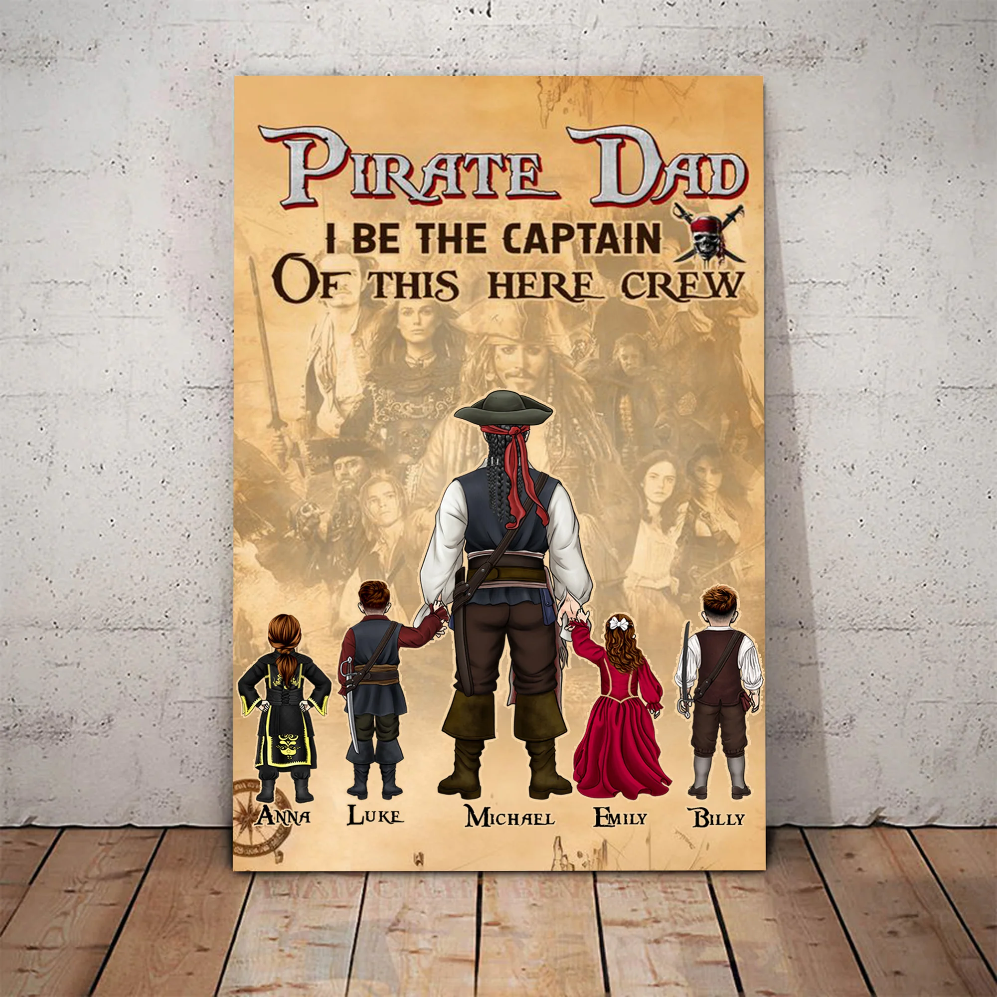I Be The Captain Of This Crew Here - Gift For Dad - Personalized Canvas Poster - CL13 NA94 - Image 4