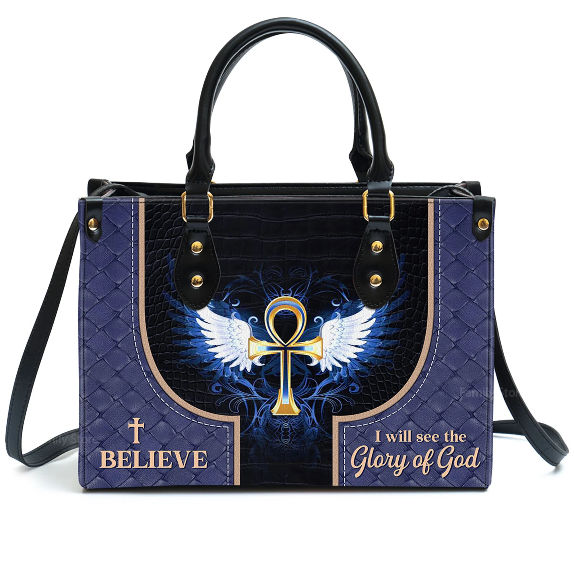 I Believe I Will See The Glory Of God - Thoughtful Gift For Christians - Personalized Leather Handbag With Handle - AT4080818 - Image 2