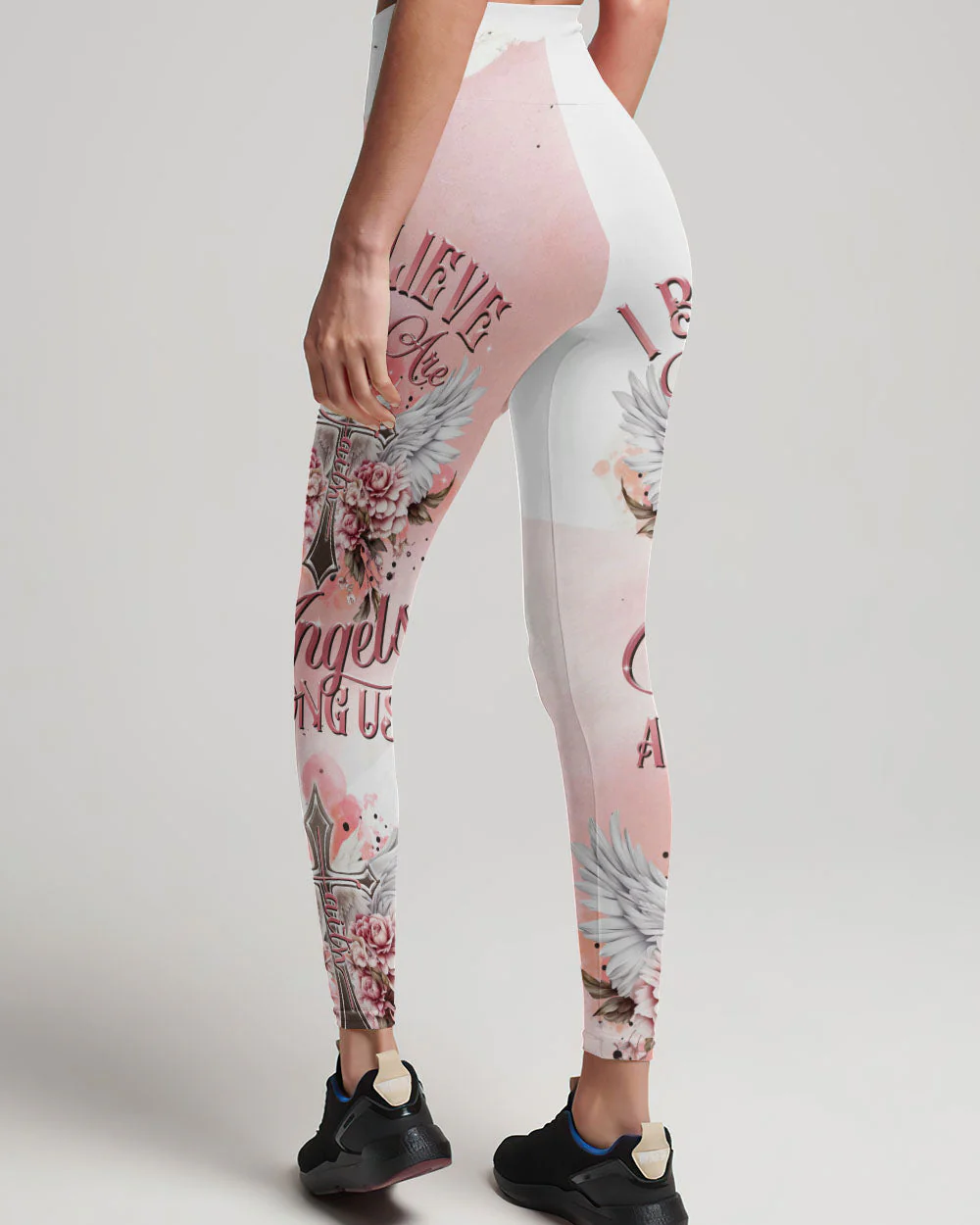 I Believe There Are Angels Among Us Floral Wings Women's All Over Print Shirt - 2508234 - Image 17