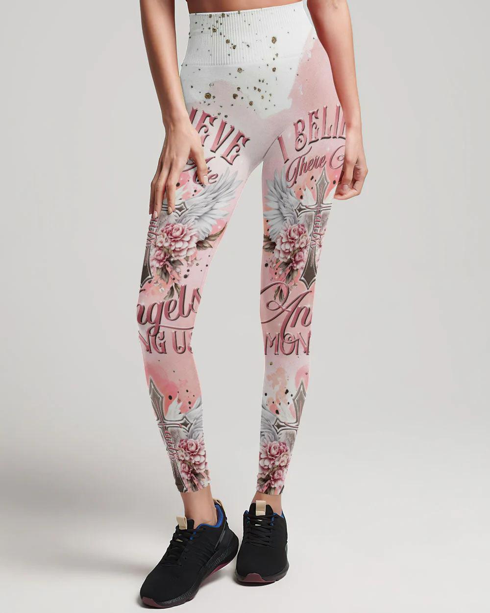 I Believe There Are Angels Among Us Floral Wings Women's All Over Print Shirt - 2508234 - Image 18