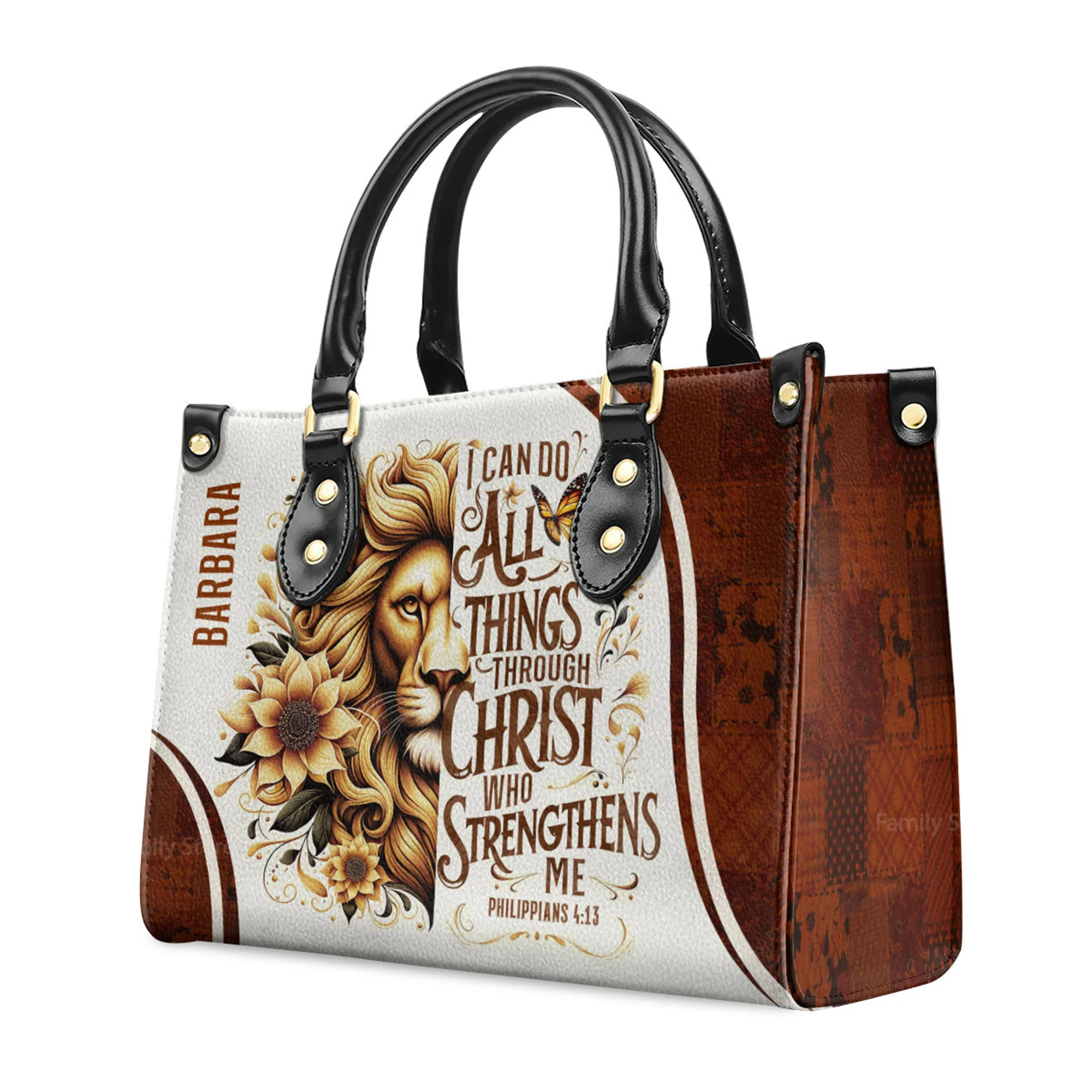 I Can Do All Things - Beautiful Personalized Leather Handbag - AT4081306 - Image 3