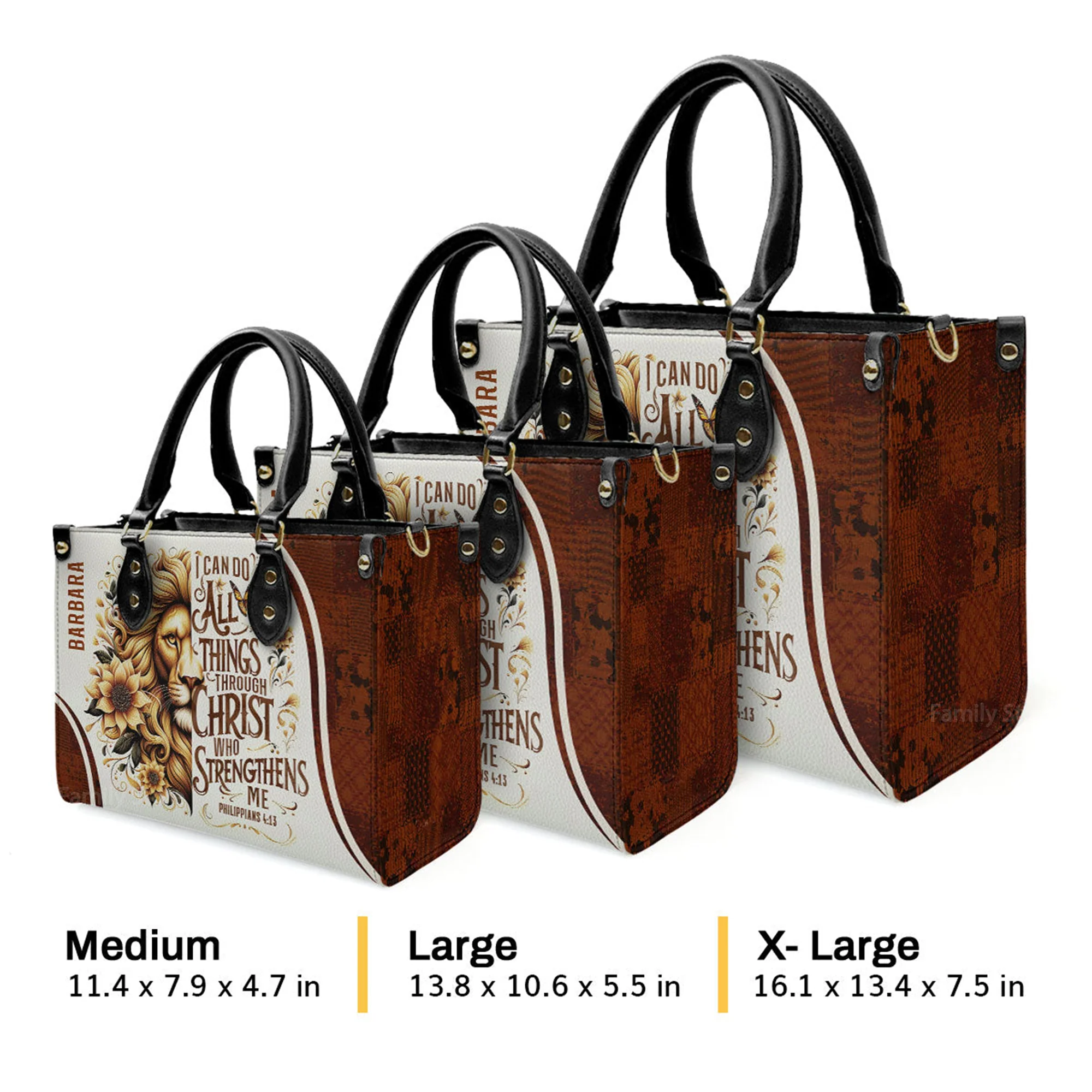 I Can Do All Things - Beautiful Personalized Leather Handbag - AT4081306 - Image 4