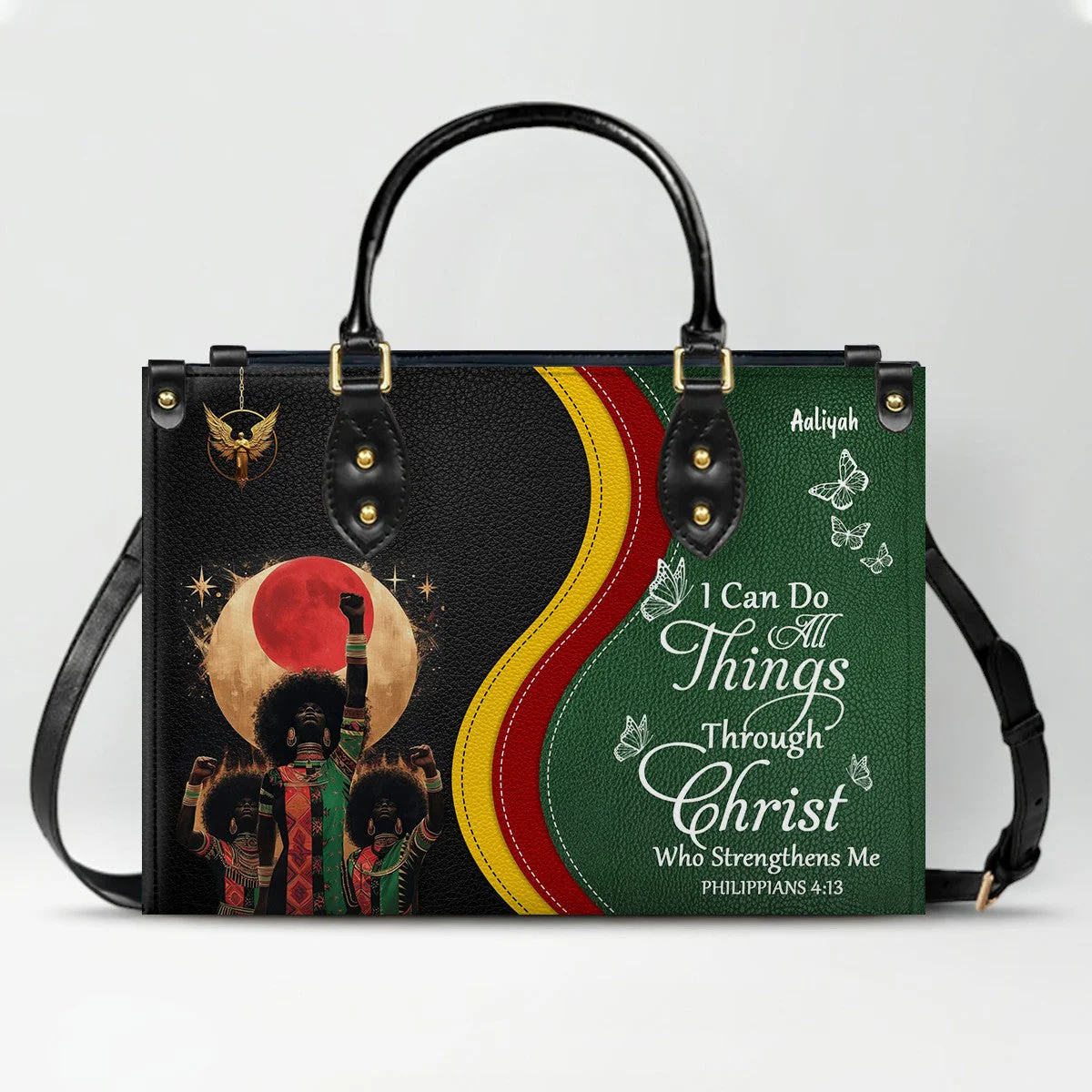 I Can Do All Things Through Christ Christian Who Strengthens Me - Personalized Leather Handbag HL128