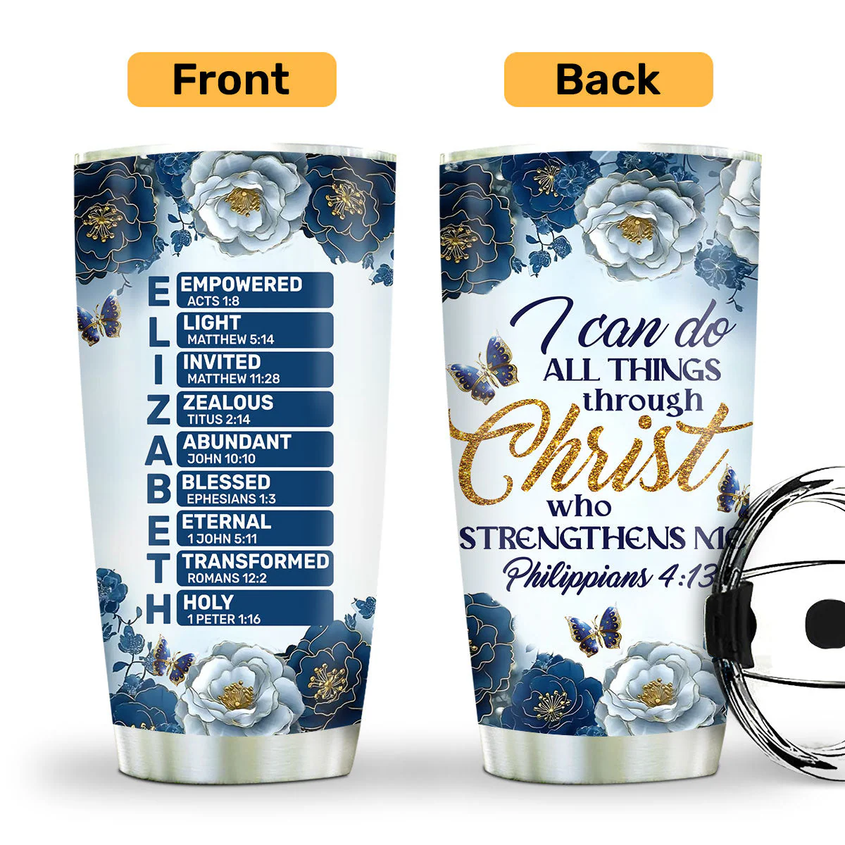 I Can Do All Things Through Christ - Personalized Stainless Steel Tumbler TD118 - Image 2