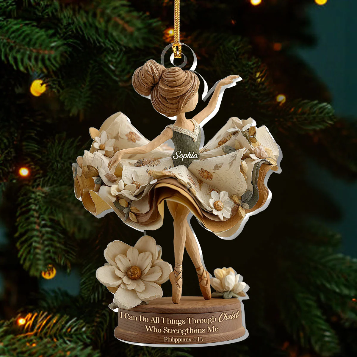 I Can Do All Things Through Christ Who Strengthens Me - Personalized 1-Layer Acrylic Ornament HL128 - Image 3
