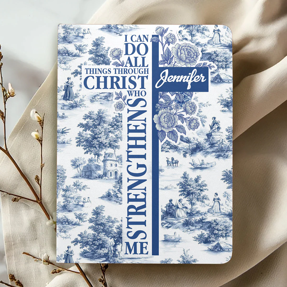I Can Do All Things Through Christ Who Strengthens Me - Personalized Leather Cover Notebook TD118 - Image 2