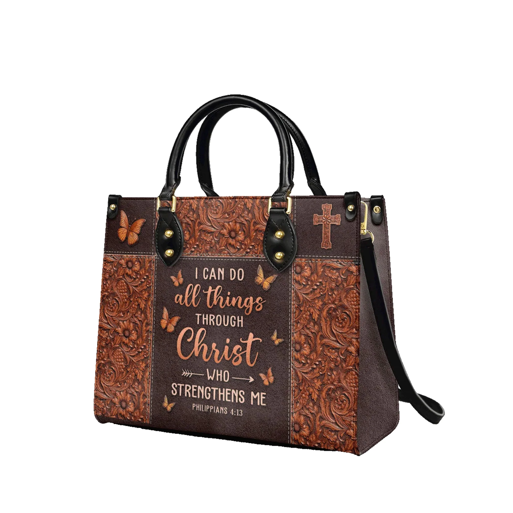 I Can Do All Things Through Philippians 4:13 Purse - Christian Leather Handbag - Image 3
