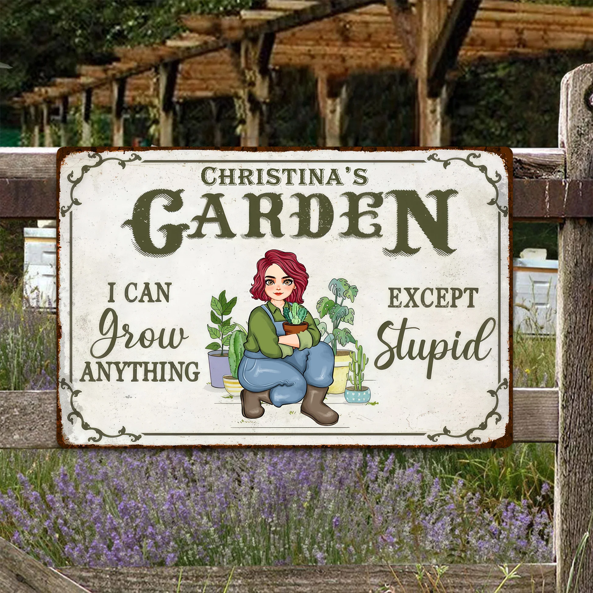 I Can Grow Anything Except Stupid - Personalized Metal Sign - Gift For Gardening Lovers, Gardeners | GR17 NH96 - Image 2