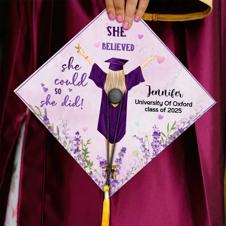 I Chose My Path But God Ordered My Steps - Personalized Graduation Cap Topper | GR4 NA94