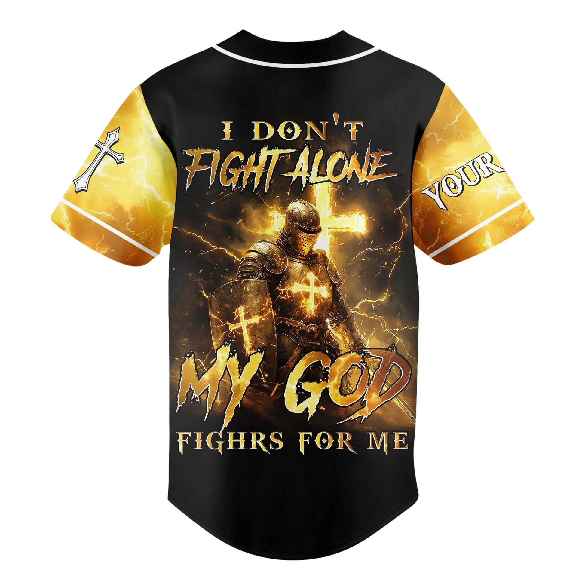 I Don't Fight Alone Custom Name Baseball Jersey - Christant Gift For Him - Image 2