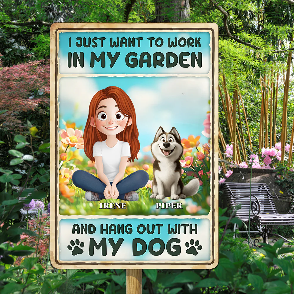 I Just Want To Hang Out With My Cartoon Dogs - Personalized Metal Sign  - Gift For Dog Lovers | CLP15 NA94