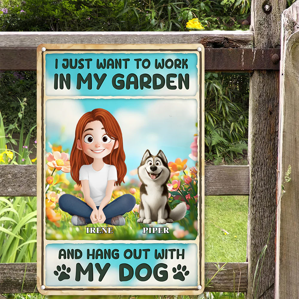 I Just Want To Hang Out With My Cartoon Dogs - Personalized Metal Sign  - Gift For Dog Lovers | CLP15 NA94 - Image 2