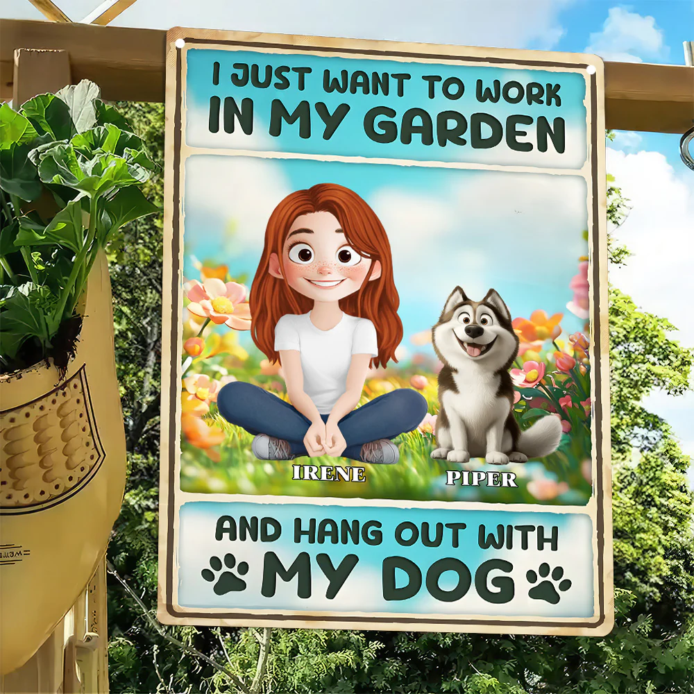I Just Want To Hang Out With My Cartoon Dogs - Personalized Metal Sign  - Gift For Dog Lovers | CLP15 NA94 - Image 3