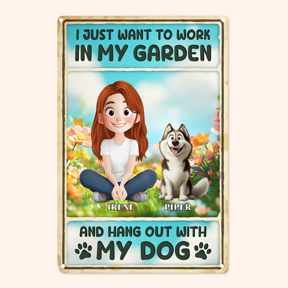 I Just Want To Hang Out With My Cartoon Dogs - Personalized Metal Sign  - Gift For Dog Lovers | CLP15 NA94 - Image 4