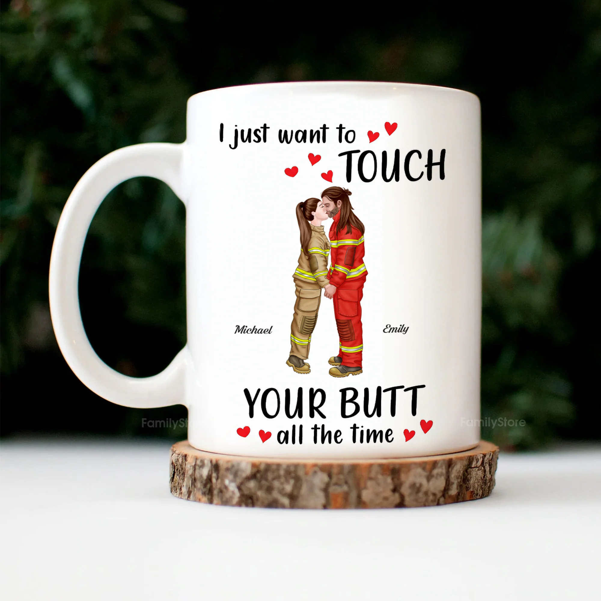 I Just Want To Touch Your B*tt All The Time - Personalized Ceramic Mug - Gift For Couple, Husband Wife - CL30 NH96 - Image 3