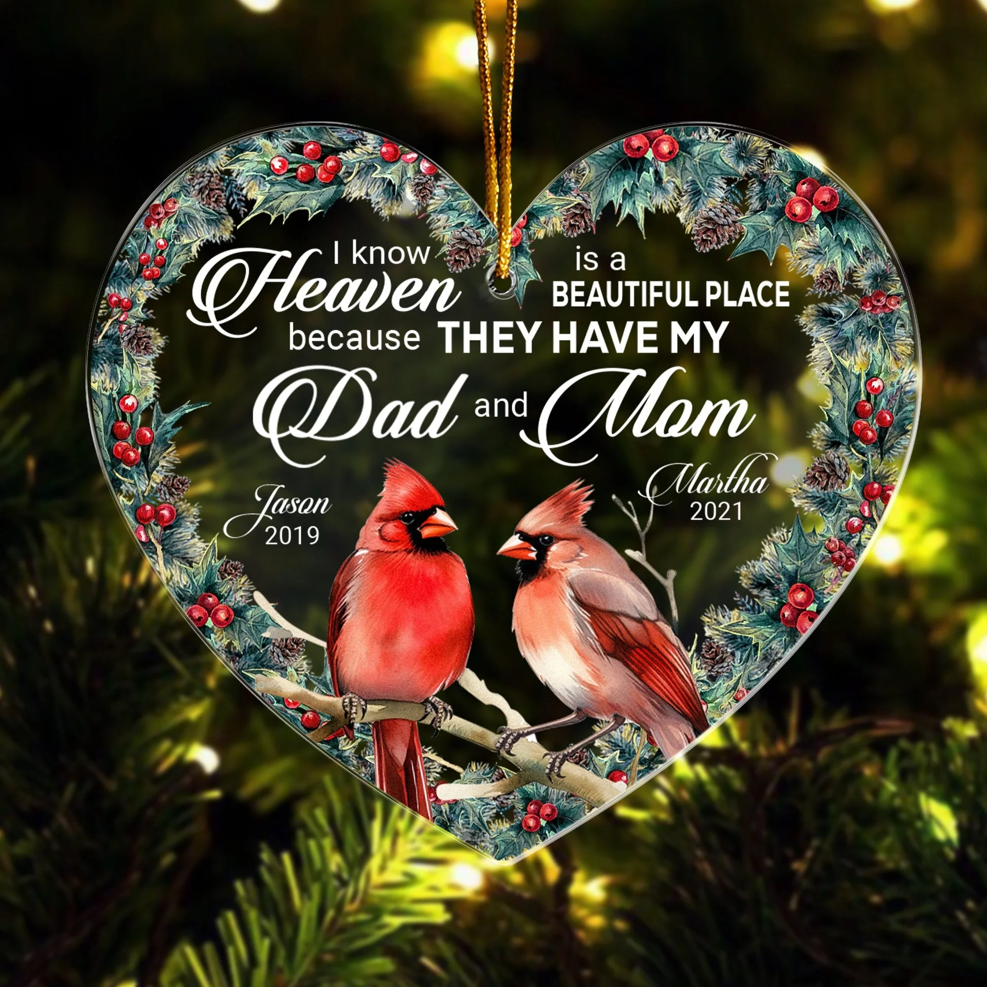 I Know Heaven Is A Beautiful Place Because They Have - Personalized Custom Shaped Acrylic Ornament PT - Image 2