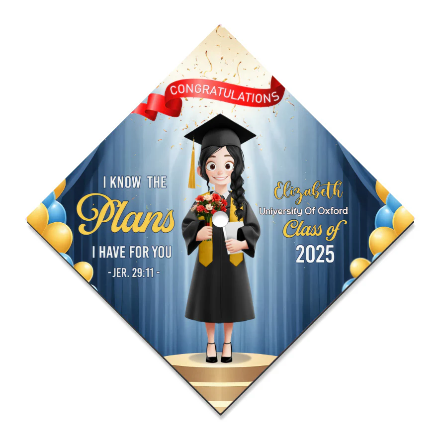 I Know The Plans I Have For You - Personalized Graduation Cap Topper | CLTC02 NA94 - Image 6