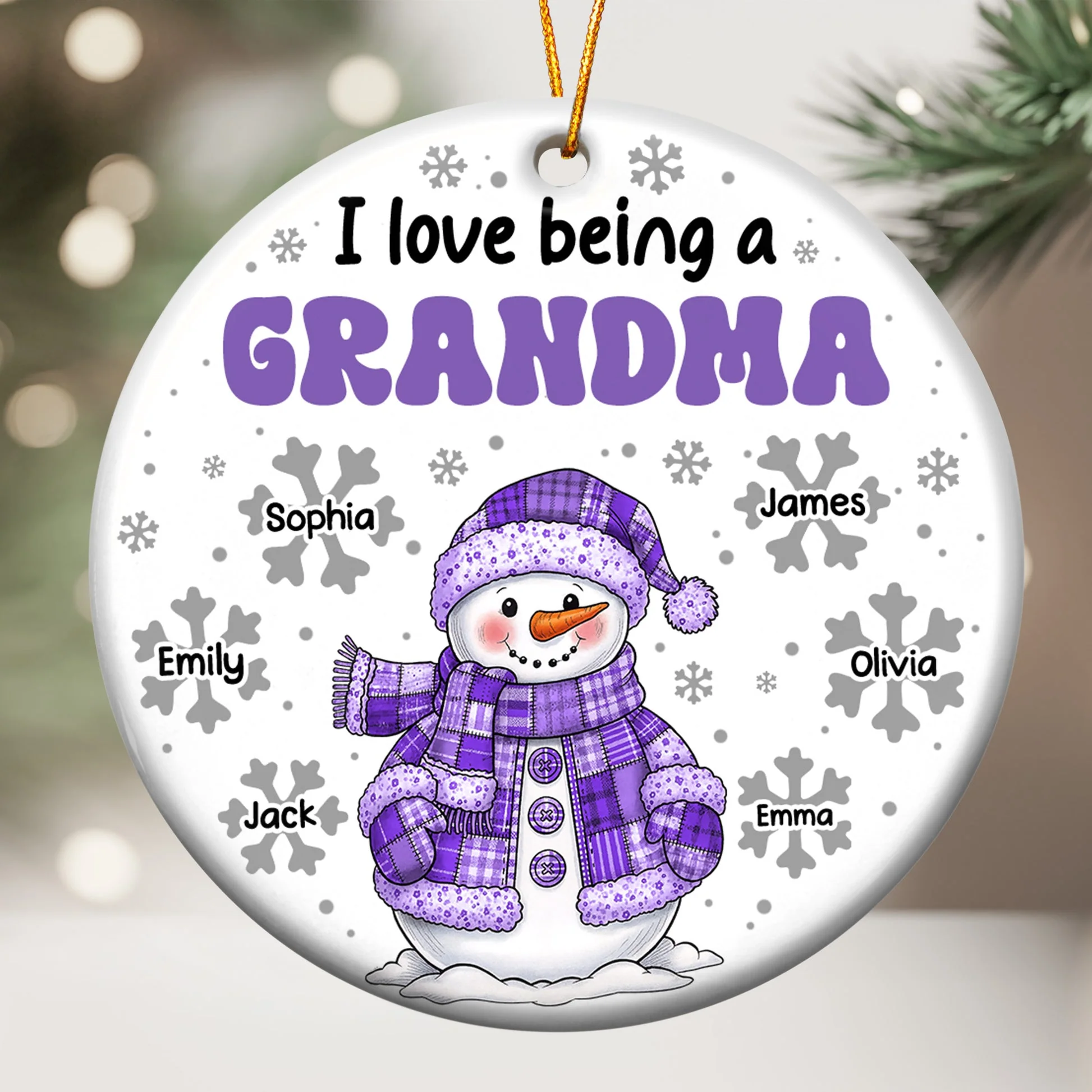 I Love Being A Grandma - Personalized Ceramic Ornament - Christmas Gifts For Grandma, Mom NL122