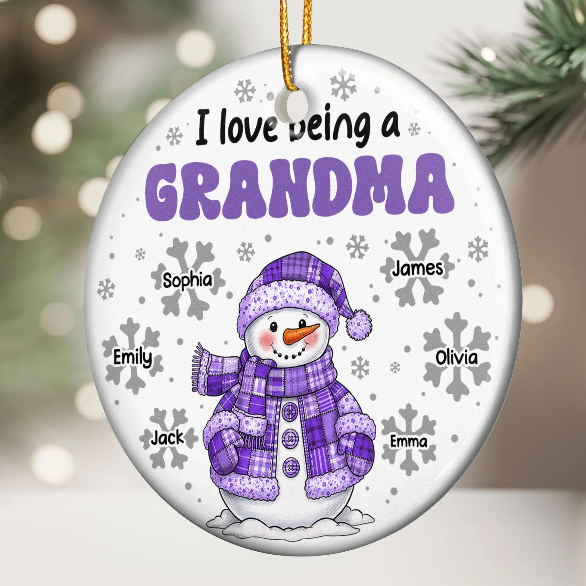 I Love Being A Grandma - Personalized Ceramic Ornament - Christmas Gifts For Grandma, Mom NL122 - Image 2
