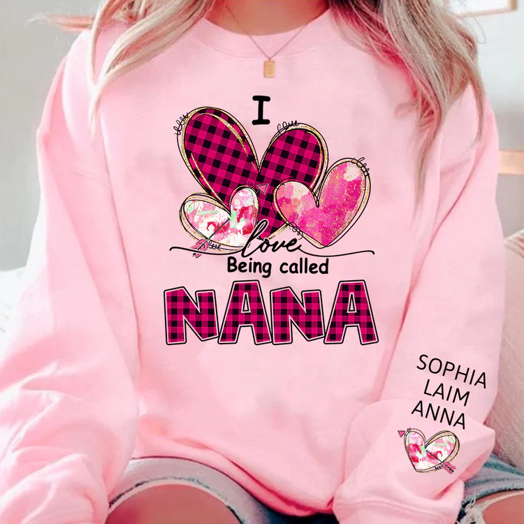 I Love Being Called Mimi Pink Tone - Personalized Sweatshirt With Design On Sleeve - Gift For Mom, Grandma | HN02 - Image 2