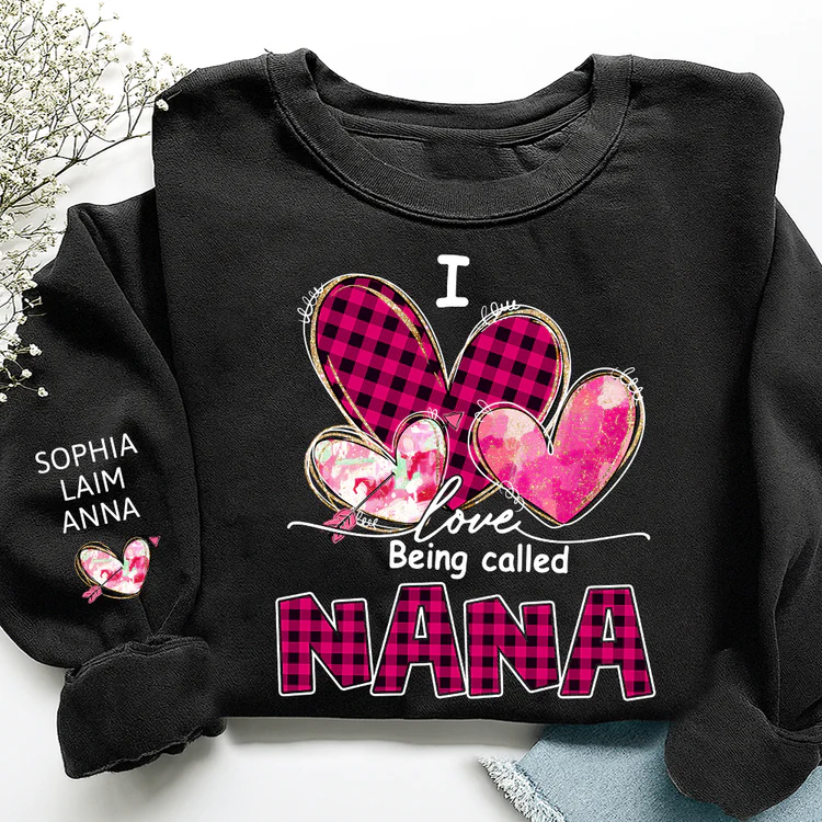 I Love Being Called Mimi Pink Tone - Personalized Sweatshirt With Design On Sleeve - Gift For Mom, Grandma | HN02 - Image 7