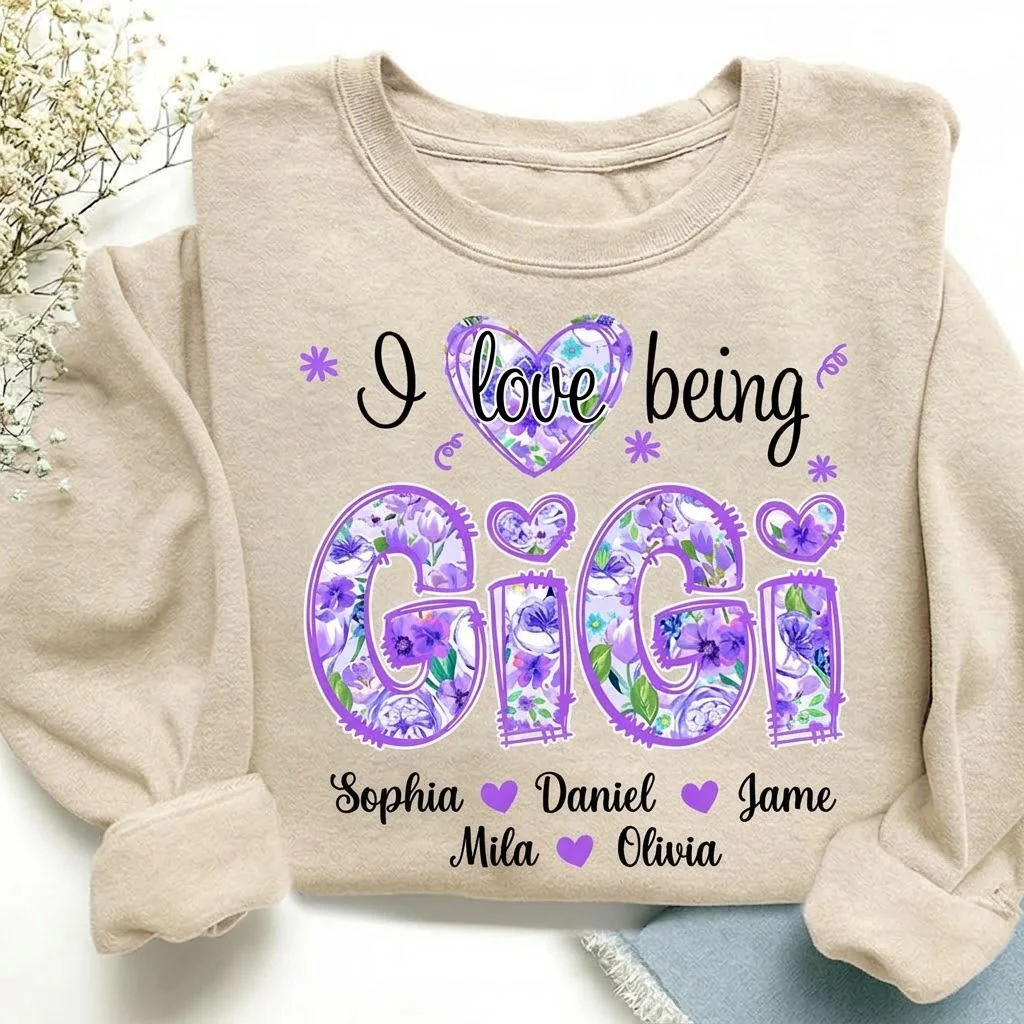 I Love Being Gigi - Personalized Sweatshirt - Gift For Mom, Grandma | HN02 - Image 2