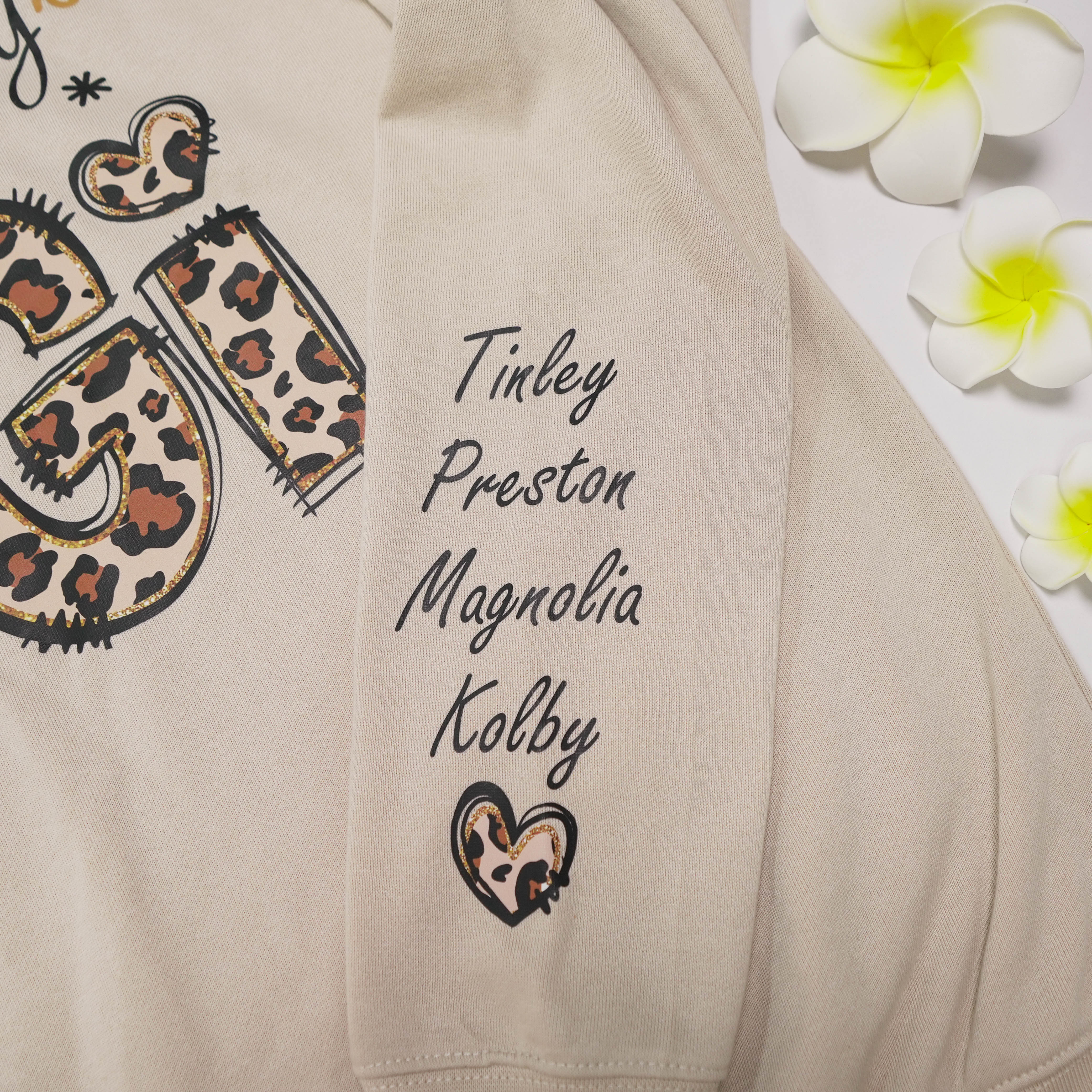 I Love Being Grandma Leopard - Personalized Sweatshirt With Design On Sleeve - Gift For Grandma, Mom, Wife - NH96 - Image 4