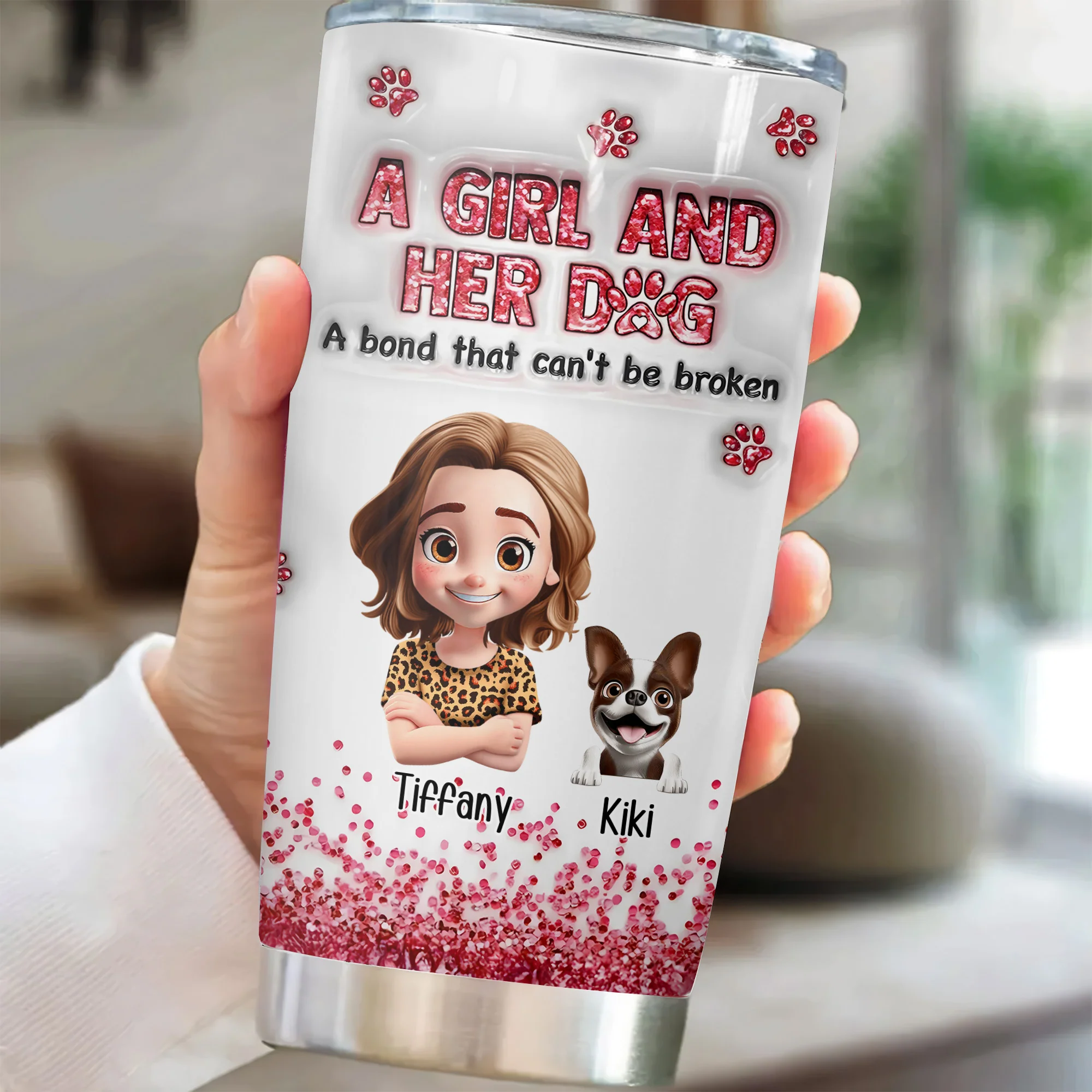 I Love My Dog Forever 3D Inflated Effect Cartoon Dog - Personalized Tumbler Cup - Gift for Pet Owners, Pet Lovers, Dog Mom | CLP16 NH96 - Image 2