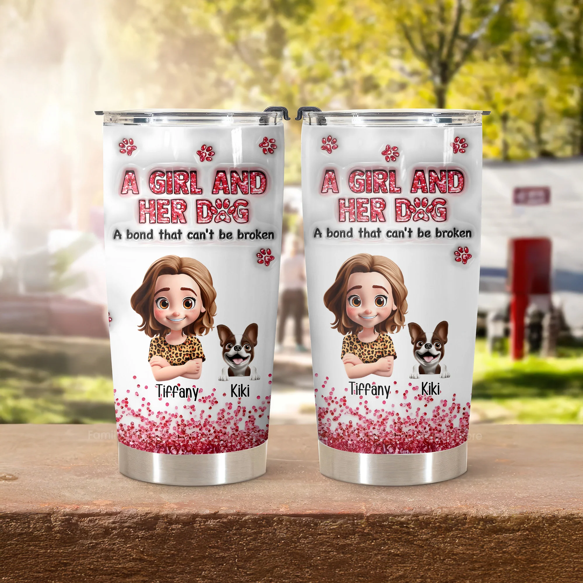 I Love My Dog Forever 3D Inflated Effect Cartoon Dog - Personalized Tumbler Cup - Gift for Pet Owners, Pet Lovers, Dog Mom | CLP16 NH96 - Image 3