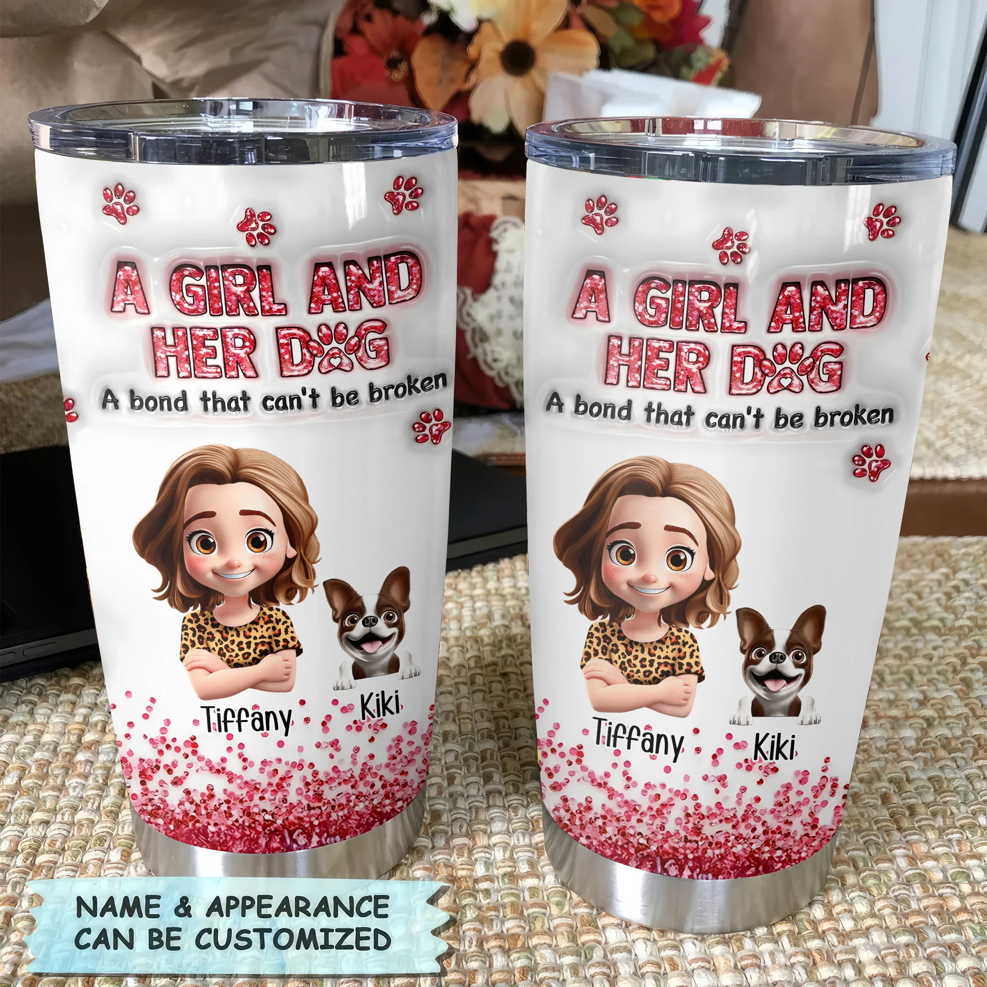 I Love My Dog Forever 3D Inflated Effect Cartoon Dog - Personalized Tumbler Cup - Gift for Pet Owners, Pet Lovers, Dog Mom | CLP16 NH96 - Image 4