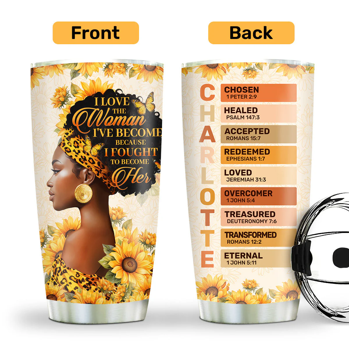 I Love The Woman I’ve Become - Personalized Stainless Steel Tumbler - Gift For Her, Mom, Wife HD95 - Image 2