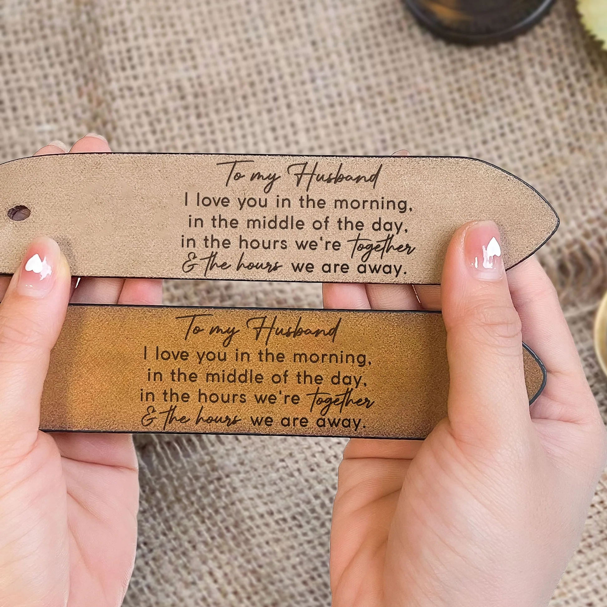 I Love You Every Day - Gift For Husband - Personalized Engraved Leather Belt - Image 2