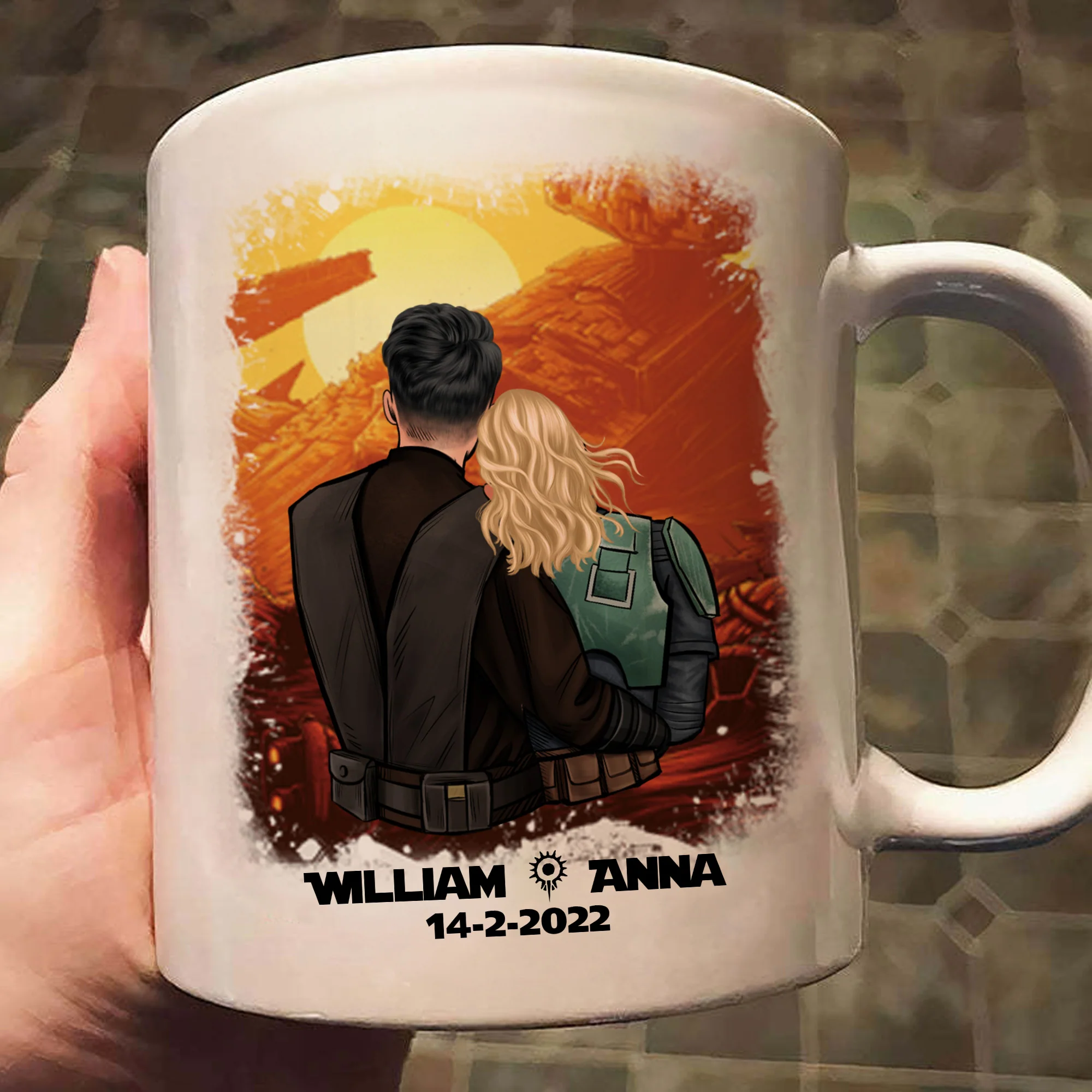 Stwa I Love You To The Death Star And Beyond - Gift For Couple - Personalized Ceramic Mug - CL19 NH96 - Image 3