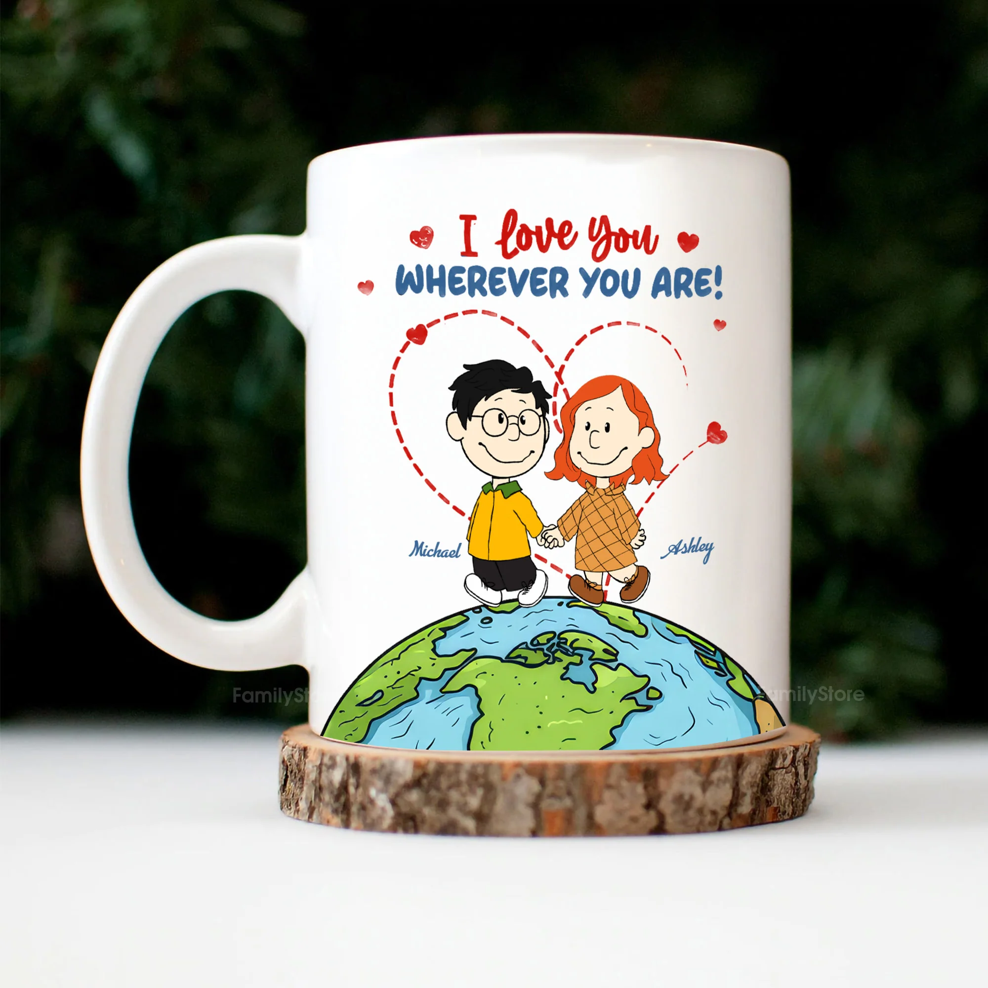 I Love You Wherever You Are Peanut - Personalized Coffee Mug - Gift For Couple, Husband Wife | CL43 NH96 - Image 3