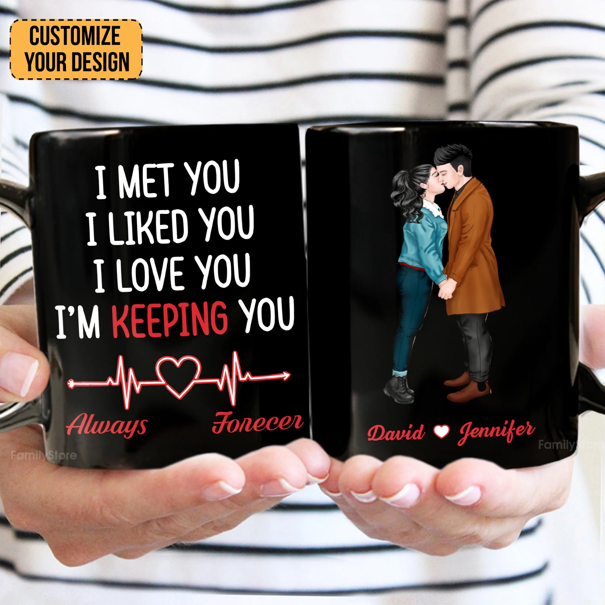 I Met You, I Liked You, I Love You - Personalized Black Mug - Gift For Couple, Husband Wife - CL30 NH96 - Image 4