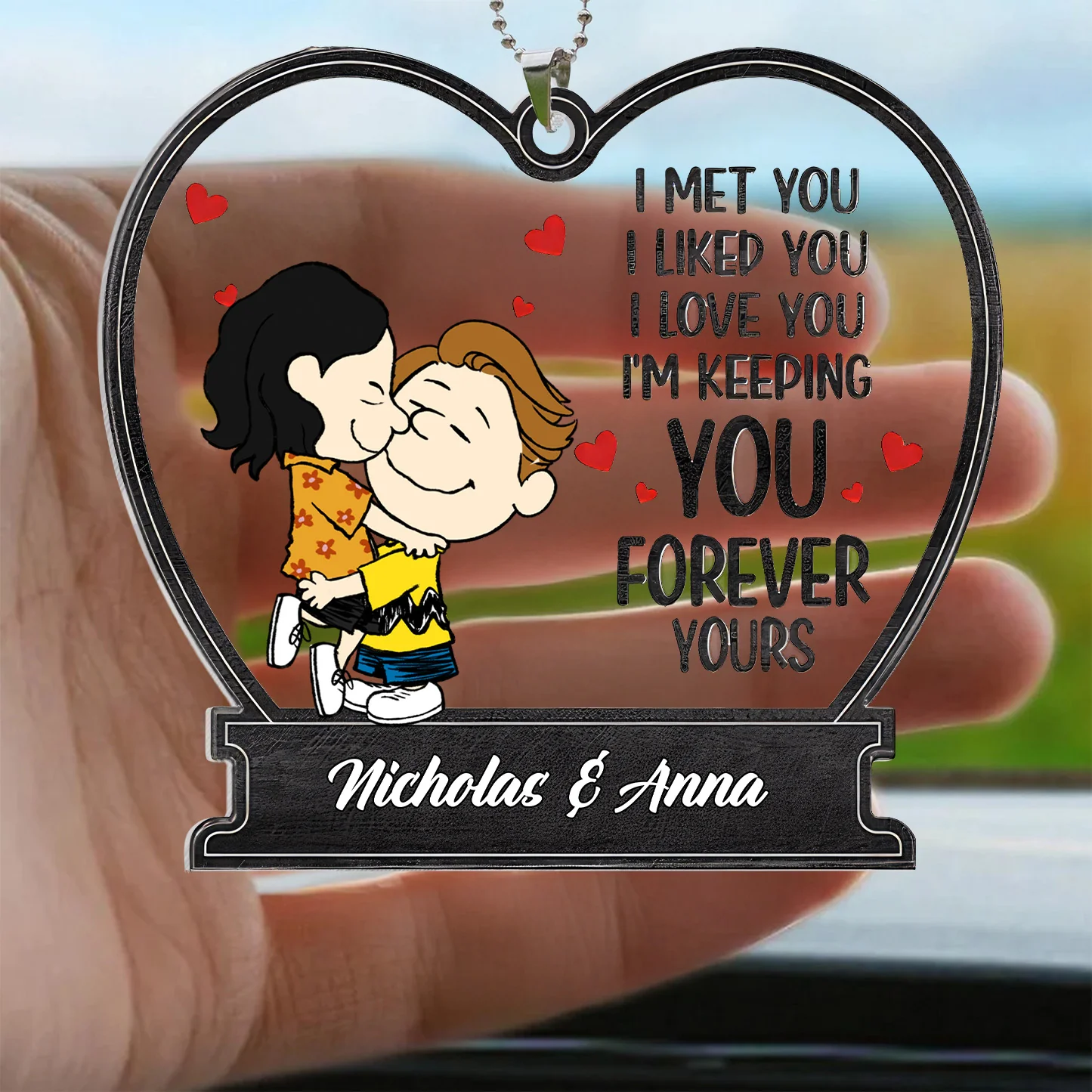 I Met You I Liked You Peanut - Personalized Car Ornament - Gift For Couple, Husband Wife | GR8 NH96 - Image 3