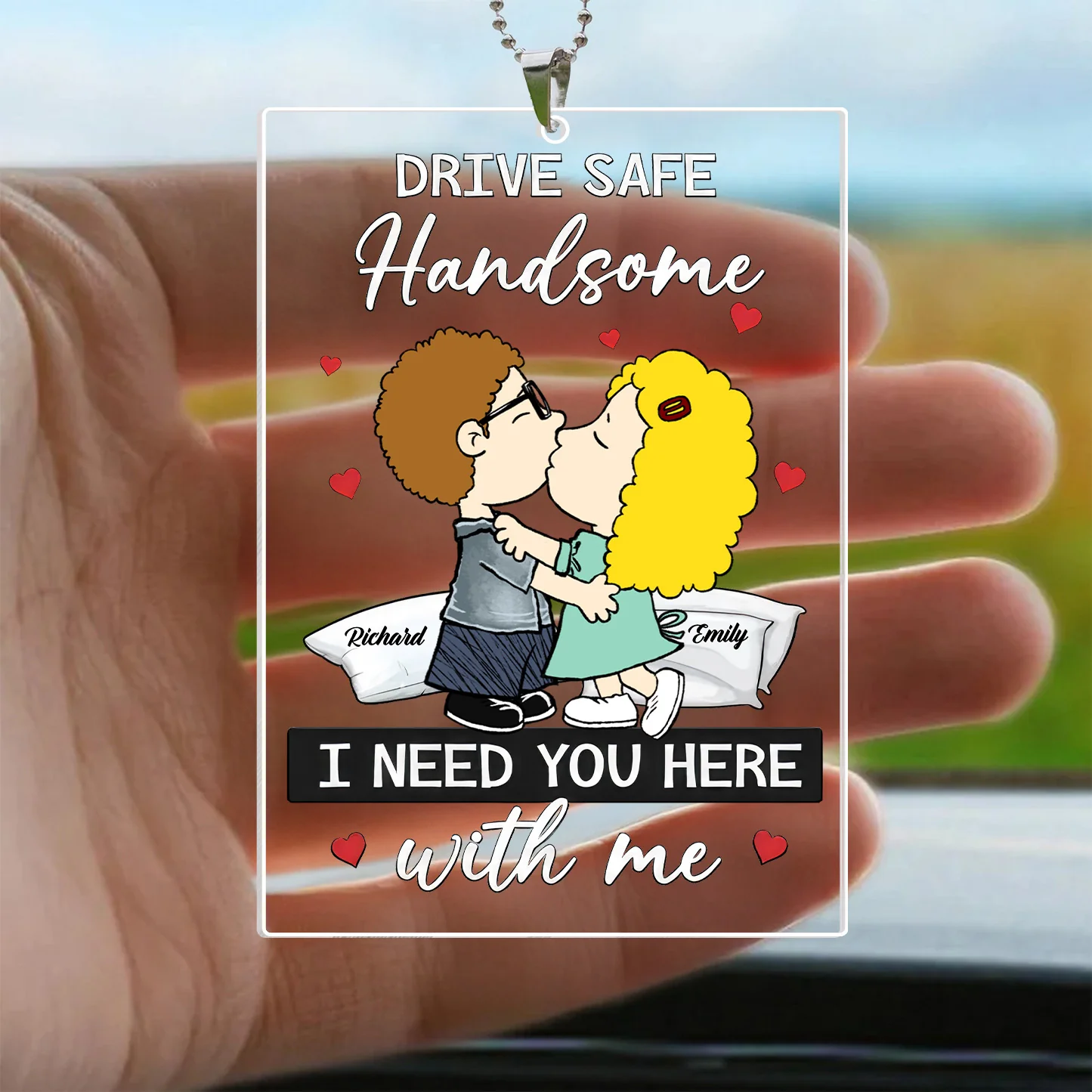 I Need You Here With Me Peanut - Personalized Car Ornament - Gift For Couple, Husband Wife - GR9 NH96 - Image 3