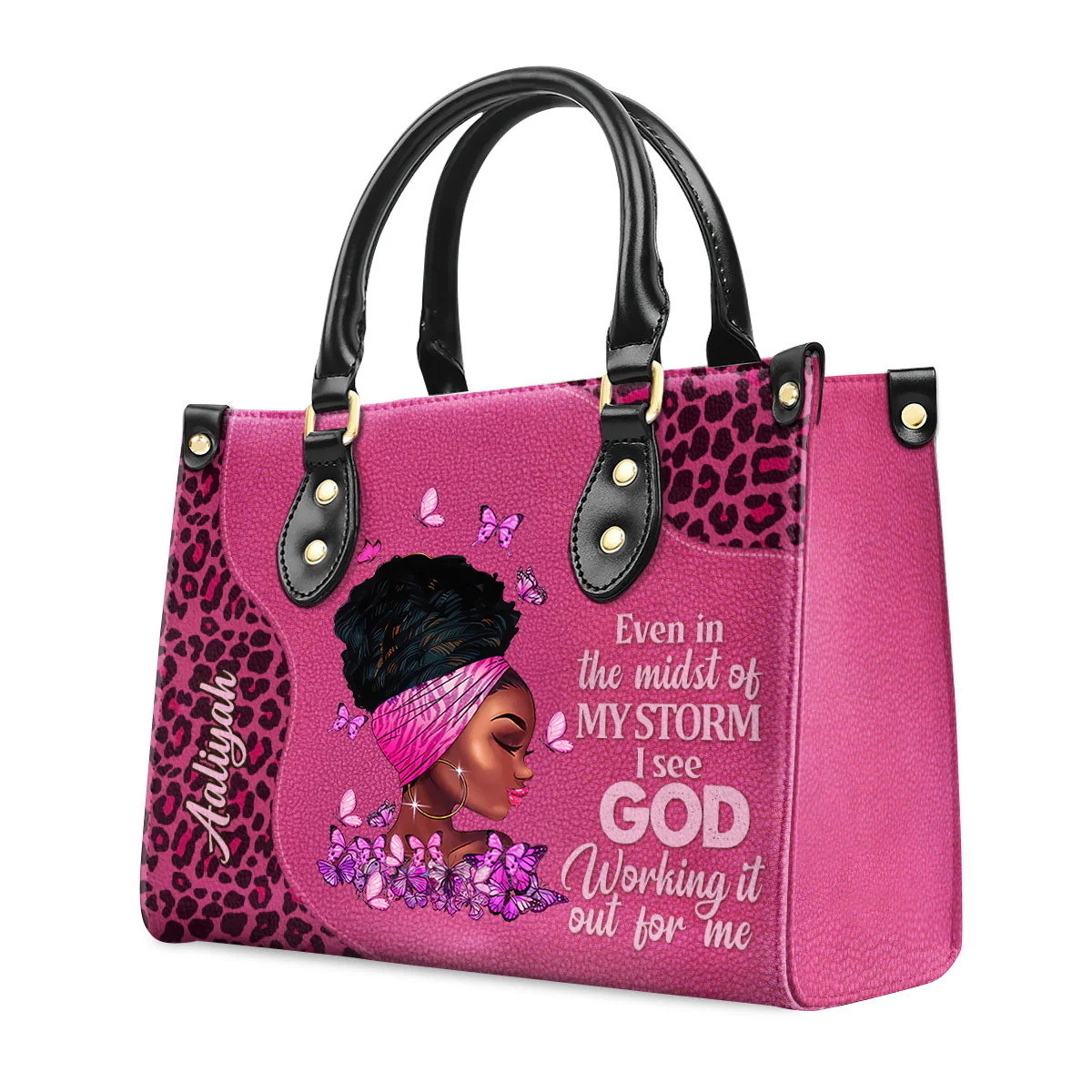 I See God Working It For Me - Personalized Leather Handbag - Gift For Best Friends, Family Members, Coworkers, Yourself - Image 5