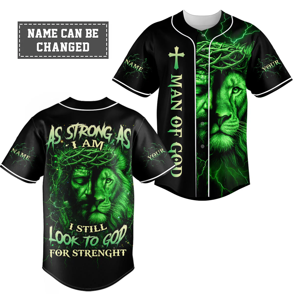 I Still Look To God For Strength Custom Name Baseball Jersey - Christant Gift For Him