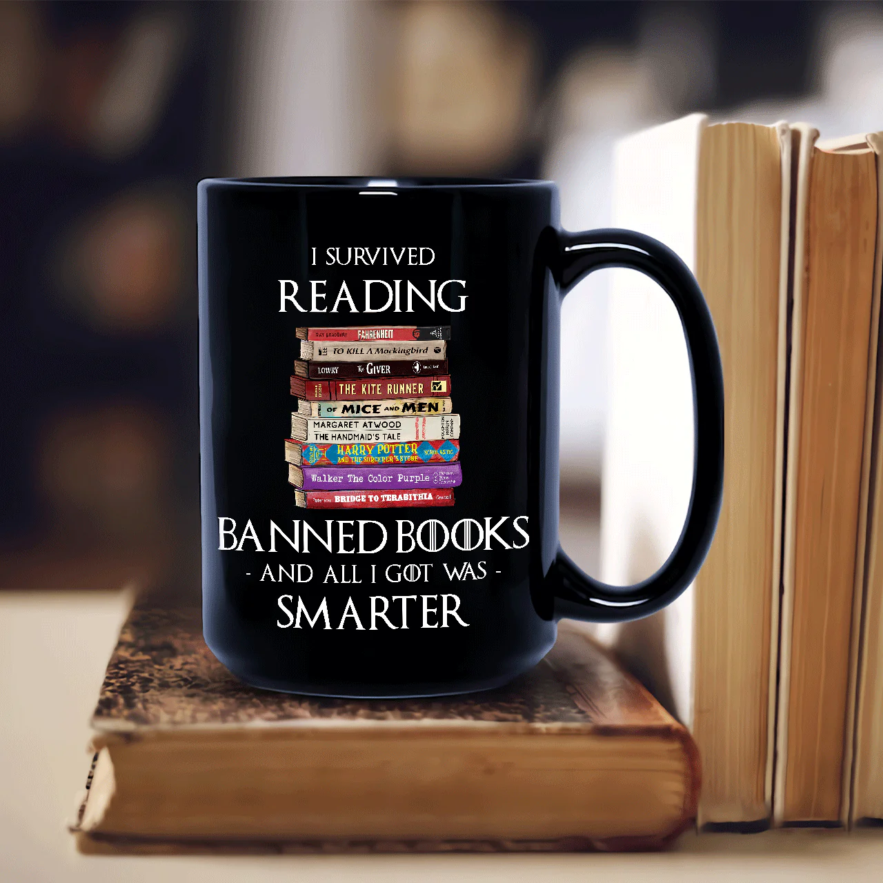 I Survived Reading Banned Books And All I Got Was Smarter Book Lover Gift Mug - Image 4