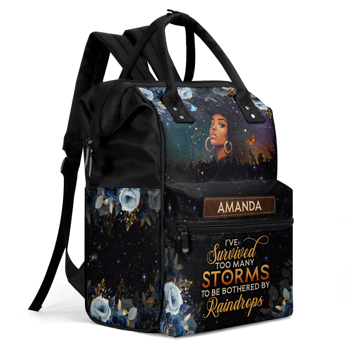 I’ve Survived Too Many Storms - Personalized Duckbilled Backpack - Inspirational Gift For Black Woman - Image 2