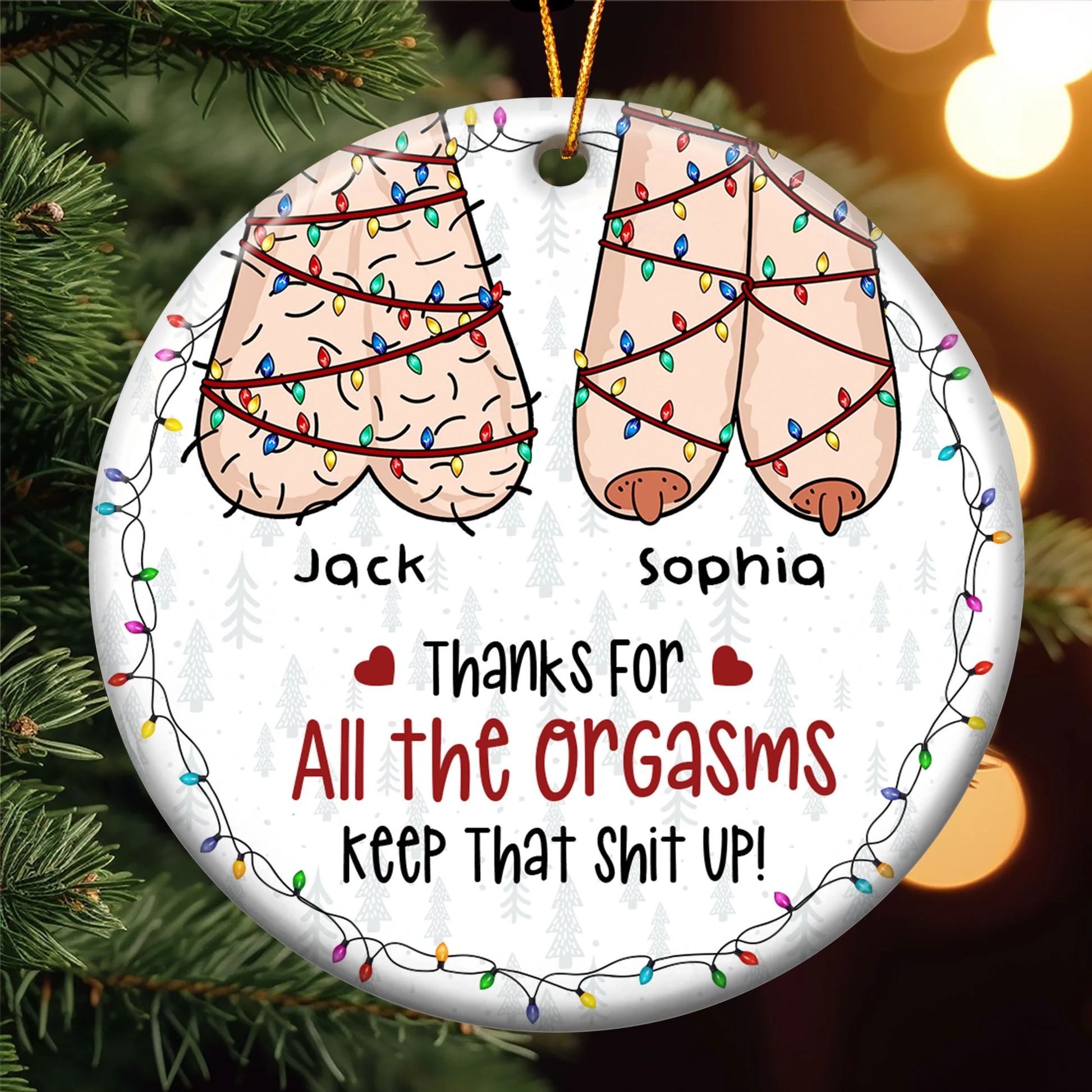 I Want To Grow Old With You - Personalized Ceramic Ornament -  Funny Gift For Couple, Husband Wife, Anniversary Gift - CL36 NA94 - Image 2