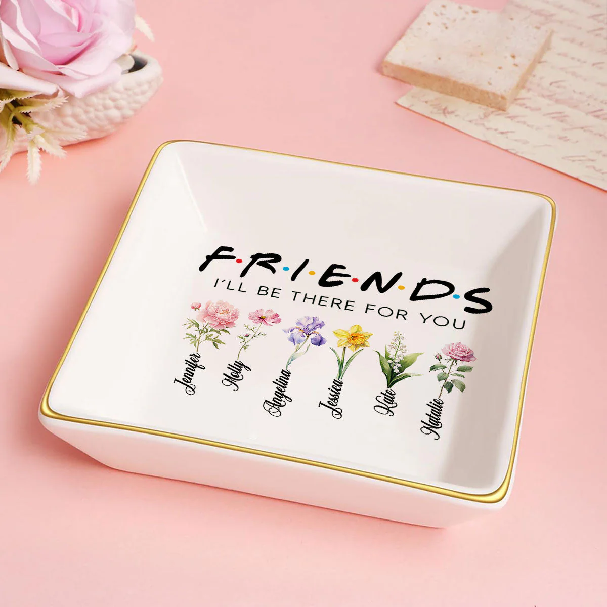 I Will Be There For You - Personalized Jewelry Dish - Gift For Grandma, Mom, Girlfriend, Wife, Bestie, Sister - NH96 - Image 5