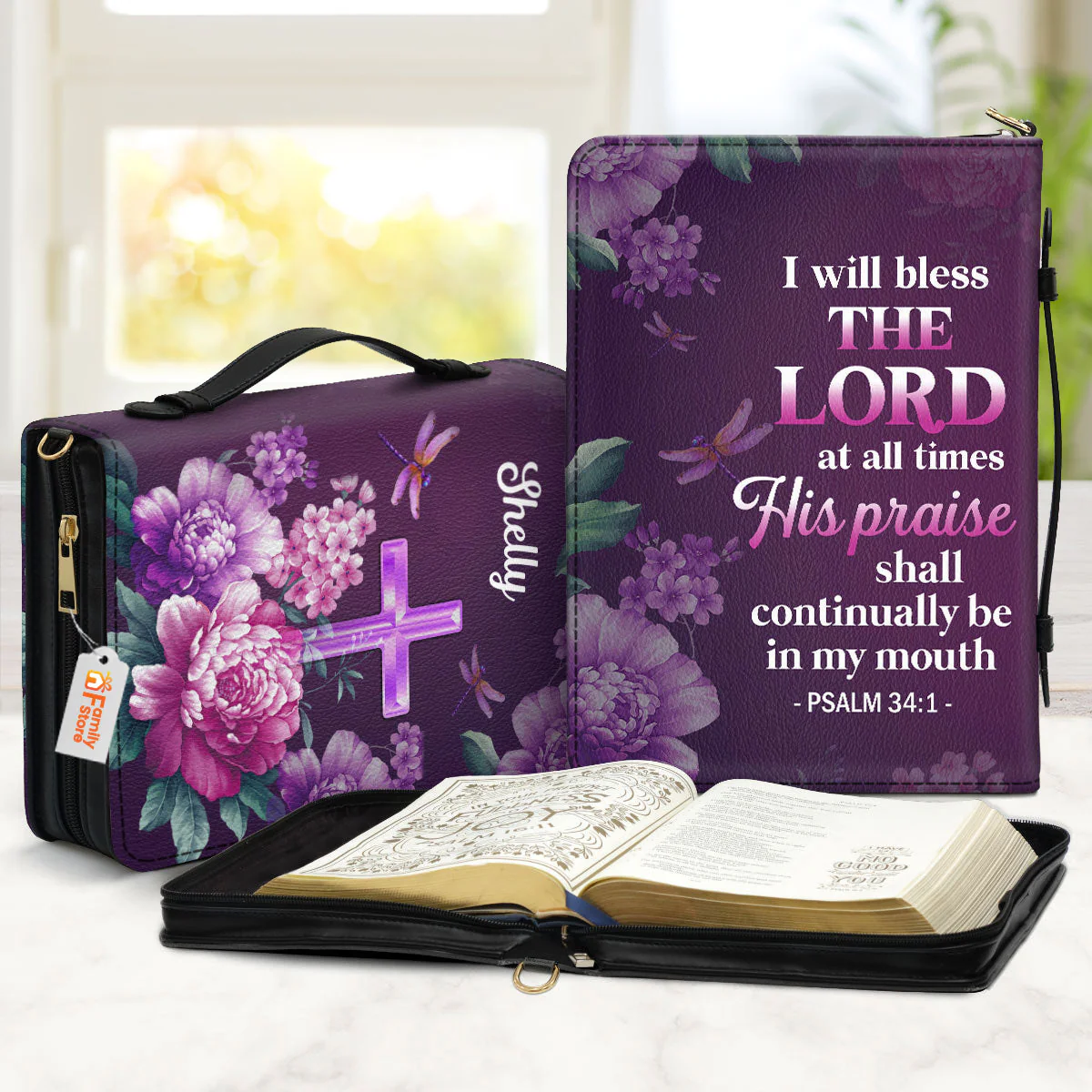 I Will Bless The Lord - Scripture Gifts For Women Of God - Personalized Bible Covers - AT4081322 - Image 2