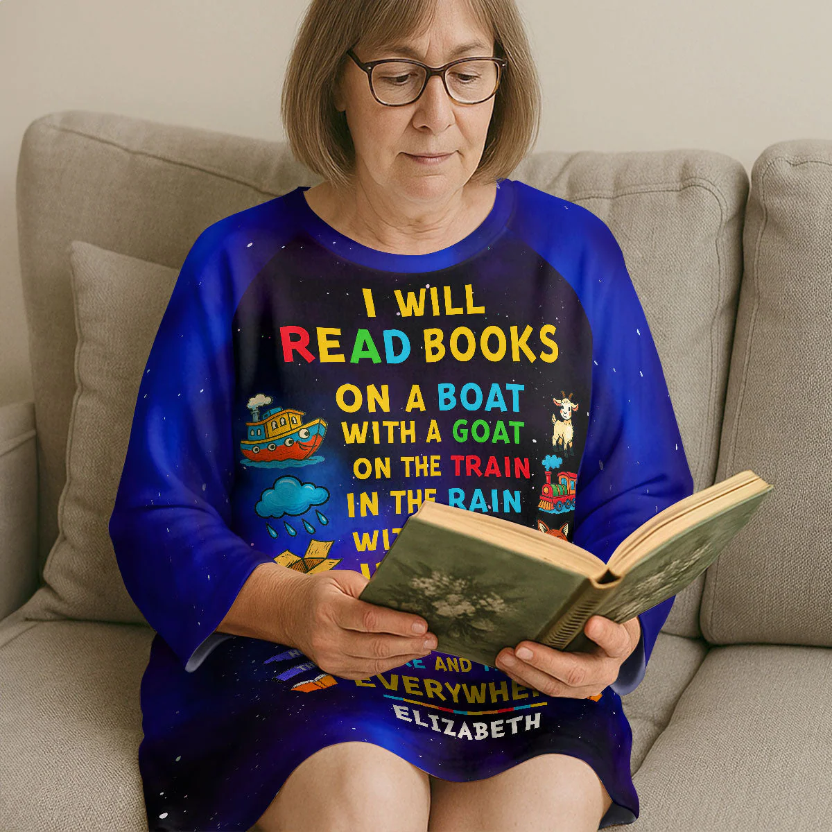 I Will Read Books - Personalized Sleep Tee - Image 2